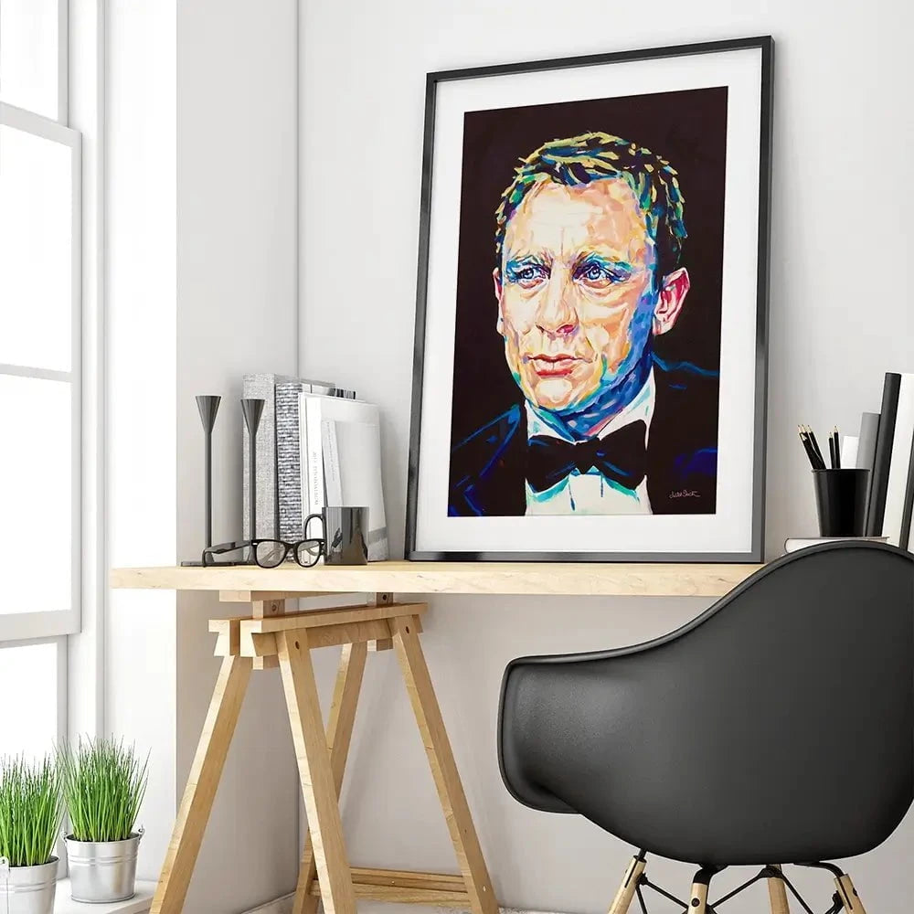 Daniel Craig Framed Art Print Daniel Craig Framed Art Print wall art product Juliet Stockton