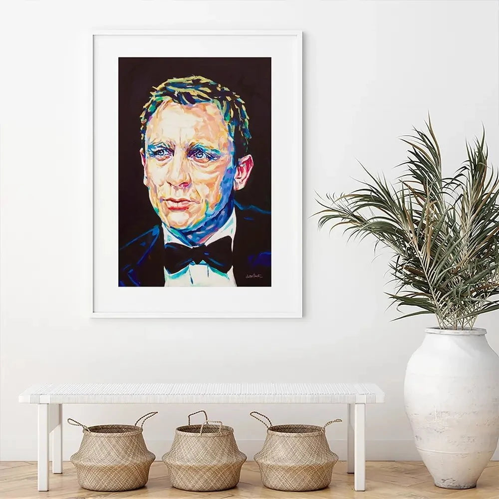 Daniel Craig Framed Art Print Daniel Craig Framed Art Print wall art product Juliet Stockton