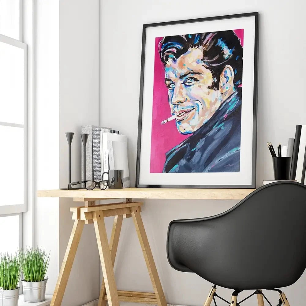Danny Zuko Framed Art Print Danny Zuko Framed Art Print wall art product Juliet Stockton