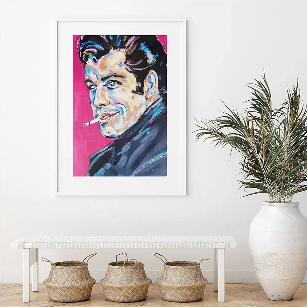 Danny Zuko Framed Art Print Danny Zuko Framed Art Print wall art product Juliet Stockton