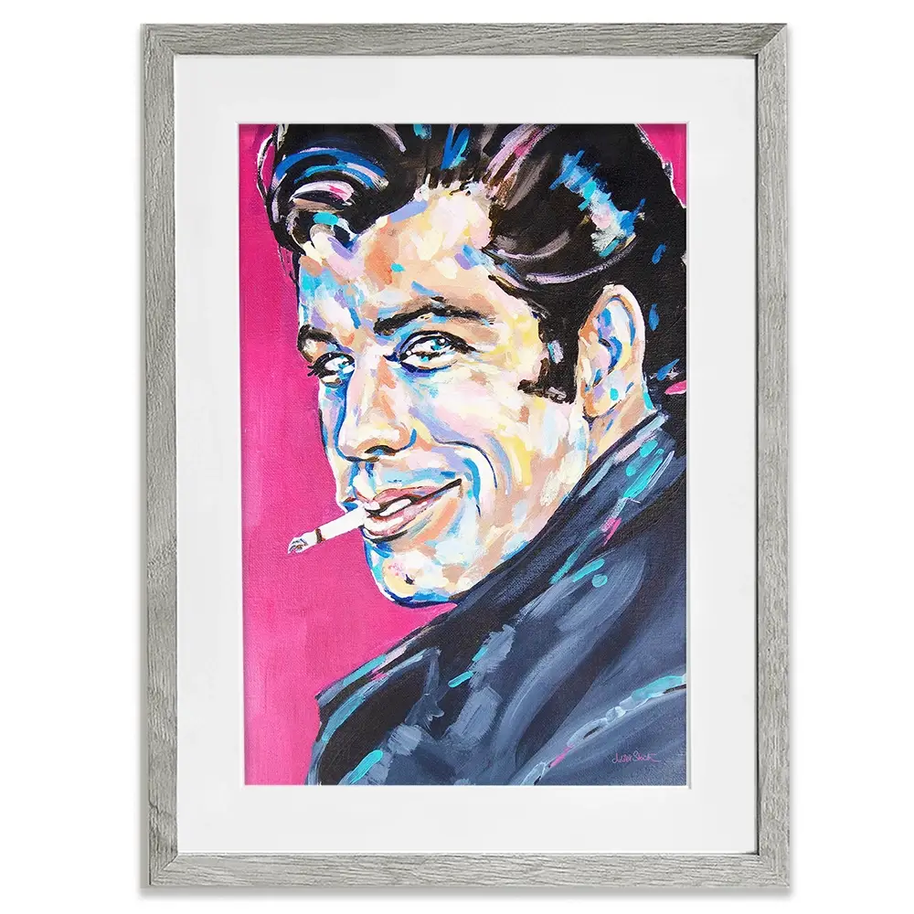 Danny Zuko Framed Art Print Danny Zuko Framed Art Print wall art product Juliet Stockton
