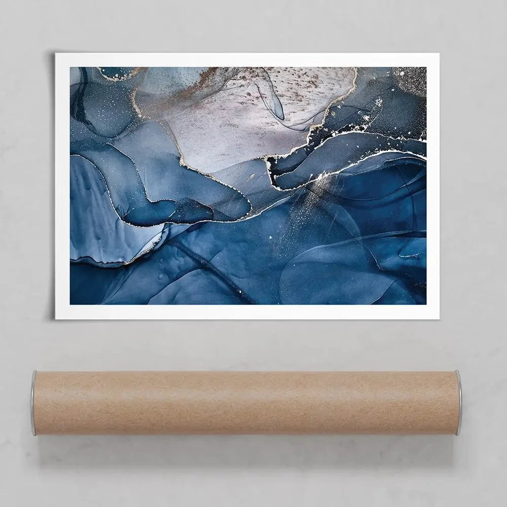 Dark Blue Marble Art Print Dark Blue Marble Art Print | Dark Blue Marble Artwork Print Design wall art product djero.adlibeshe yahoo.com / Shutterstock