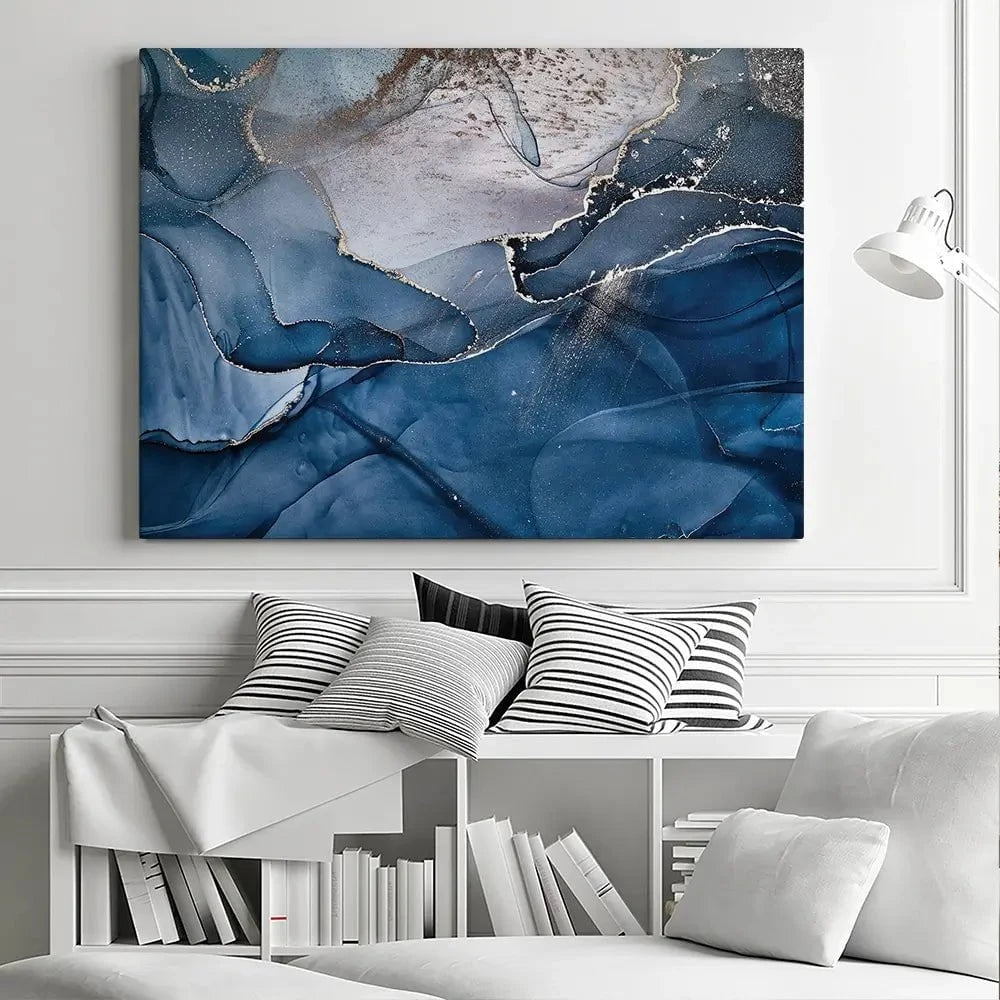 Dark Blue Marble Canvas Print Dark Blue Marble Canvas Print | Dark Blue Marble Canvas Wall Art  wall art product djero.adlibeshe yahoo.com / Shutterstock