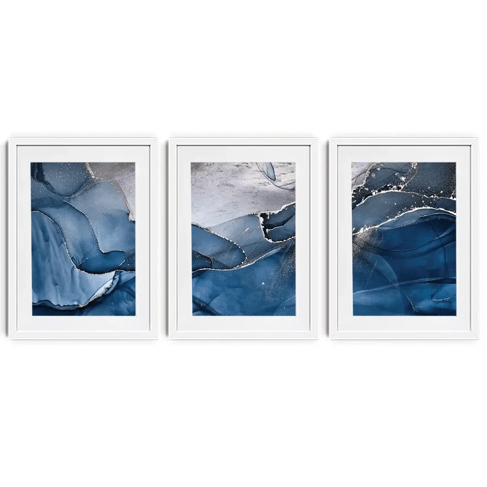 Dark Blue Marble Framed Art Print Trio Dark Blue Marble Framed Art Print Trio wall art product djero.adlibeshe yahoo.com / Shutterstock