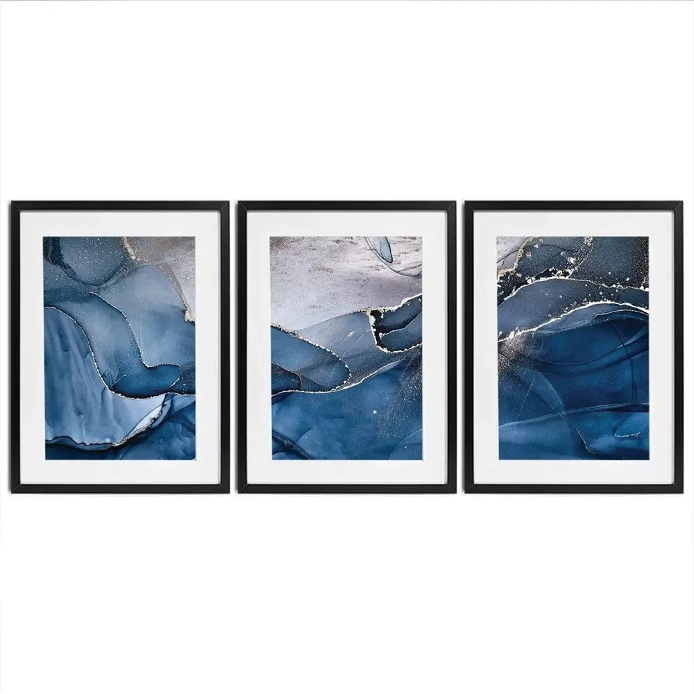 Dark Blue Marble Framed Art Print Trio Dark Blue Marble Framed Art Print Trio wall art product djero.adlibeshe yahoo.com / Shutterstock