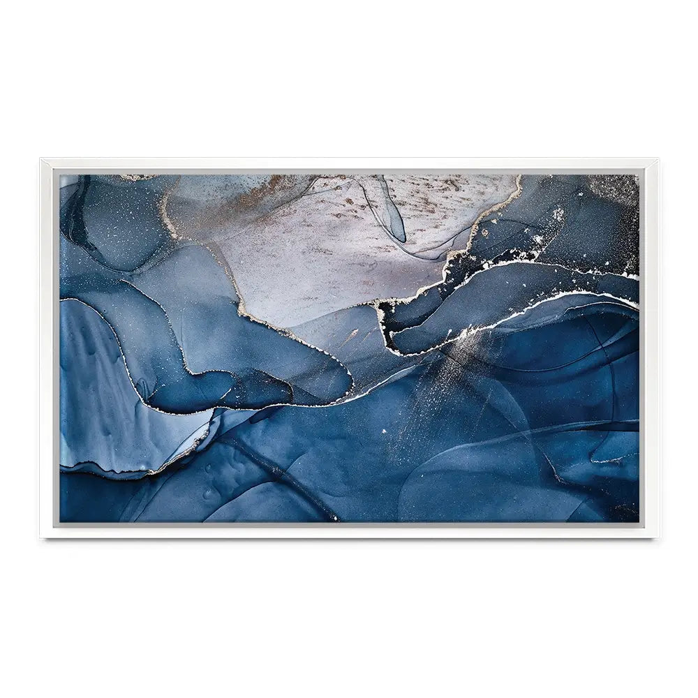Dark Blue Marble Oversized Canvas Print Dark Blue Marble Oversized Canvas Print wall art product Art Print Shop