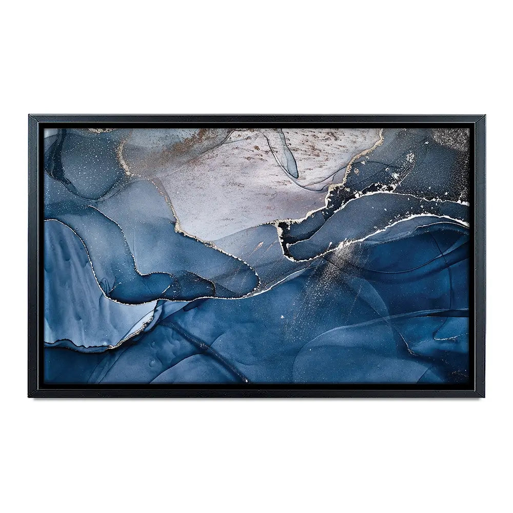 Dark Blue Marble Oversized Canvas Print Dark Blue Marble Oversized Canvas Print wall art product Art Print Shop