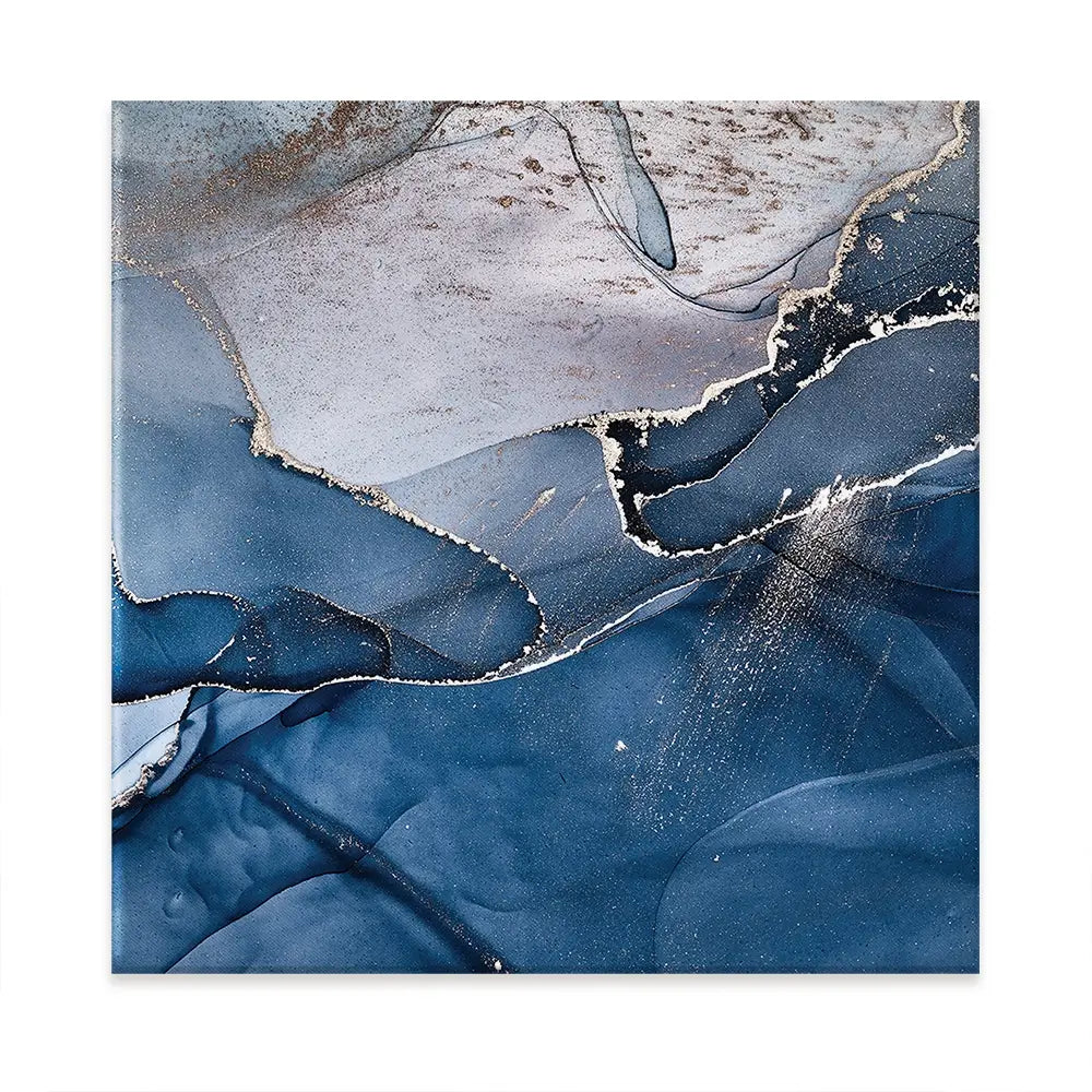 Dark Blue Marble Oversized Canvas Print Dark Blue Marble Oversized Canvas Print wall art product Art Print Shop
