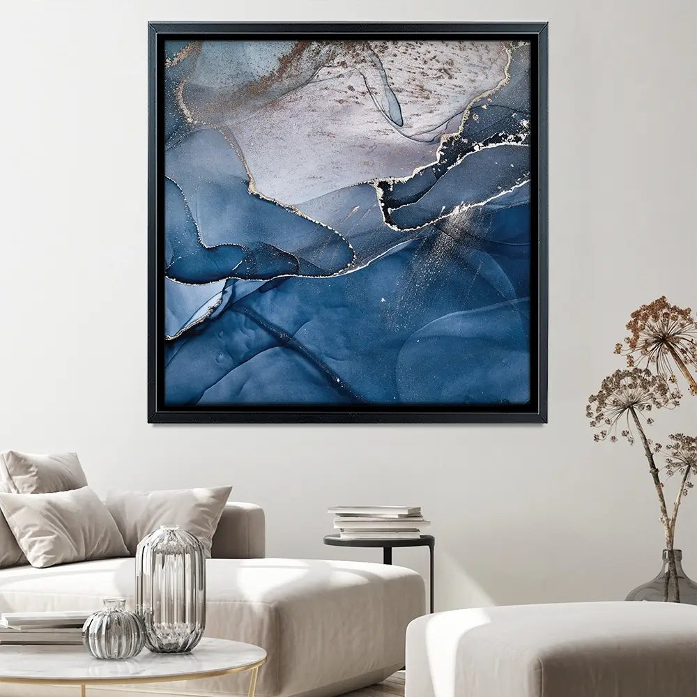 Dark Blue Marble Square Canvas Print Dark Blue Marble Square Canvas Print wall art product djero.adlibeshe yahoo.com / Shutterstock