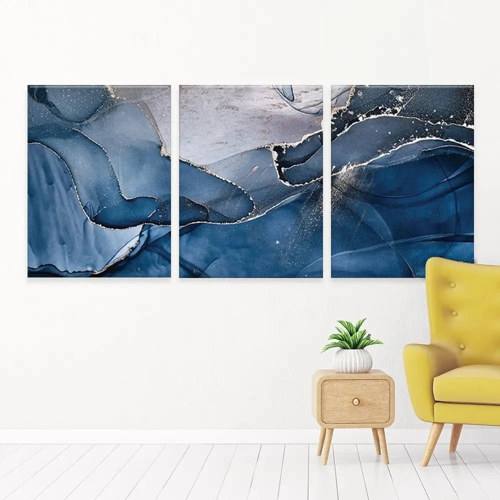 Dark Blue Marble Trio Canvas Print Dark Blue Marble Trio Canvas Print wall art product djero.adlibeshe yahoo.com / Shutterstock