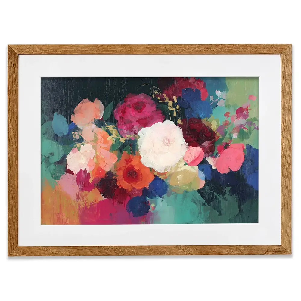 Dark Floral Still Life Framed Art Print Dark Floral Still Life Framed Art Print wall art product Chromatic Storm Studio