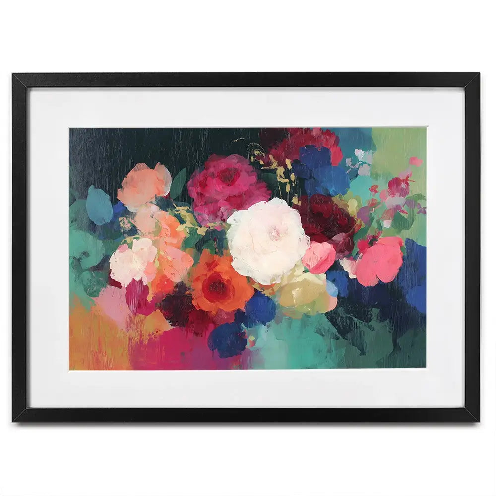 Dark Floral Still Life Framed Art Print Dark Floral Still Life Framed Art Print wall art product Chromatic Storm Studio