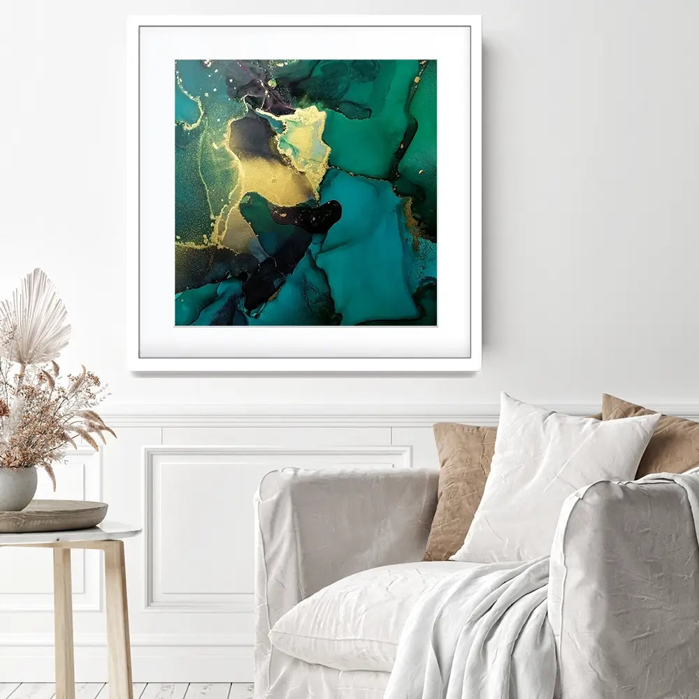 Dark Green Marble Square Framed Art Print Dark Green Marble Square Framed Art Print wall art product Art Print Shop