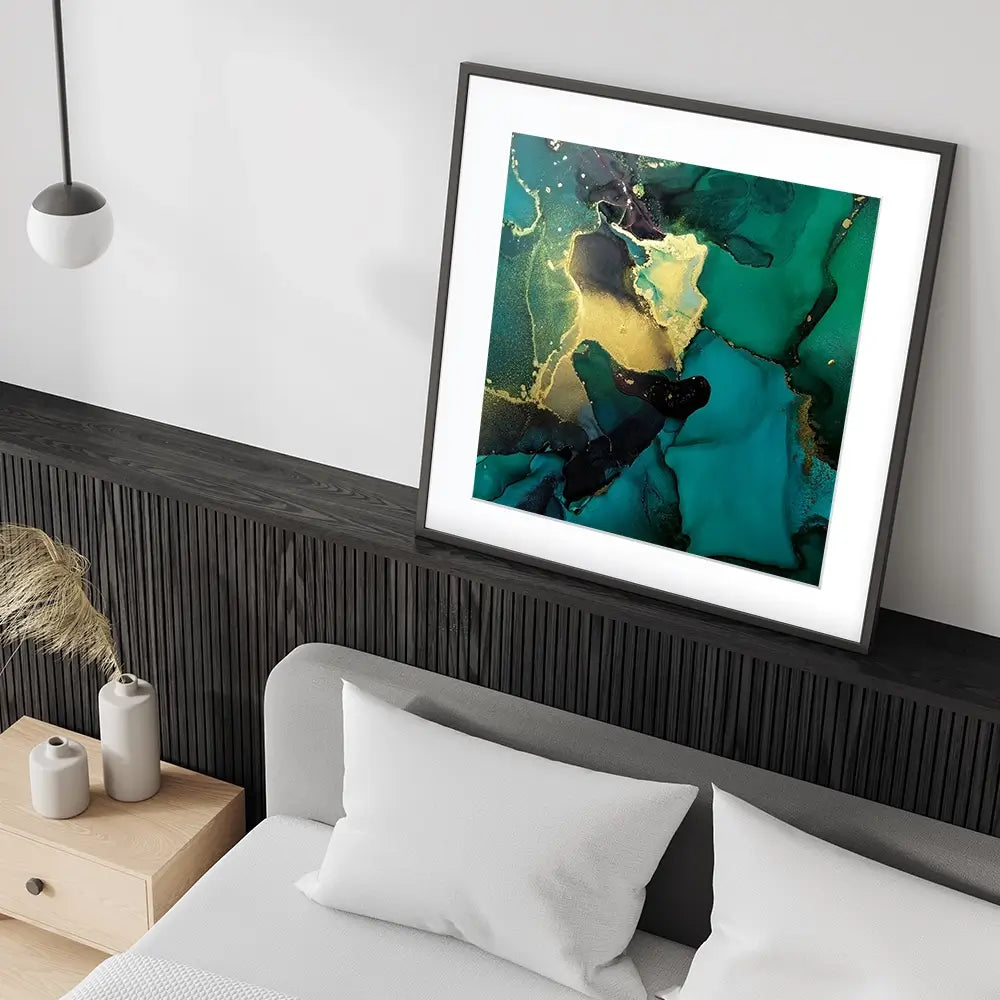 Dark Green Marble Square Framed Art Print Dark Green Marble Square Framed Art Print wall art product Art Print Shop