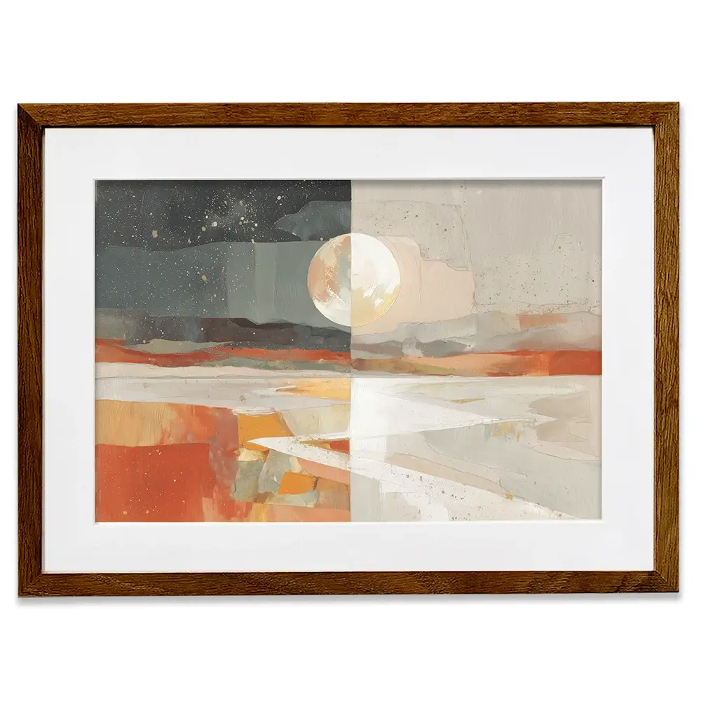 Day And Night Desert Vista Framed Art Print Day And Night Desert Vista Framed Art Print wall art product Chromatic Storm Studio