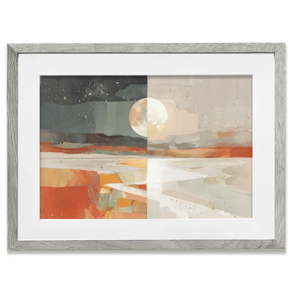 Day And Night Desert Vista Framed Art Print Day And Night Desert Vista Framed Art Print wall art product Chromatic Storm Studio