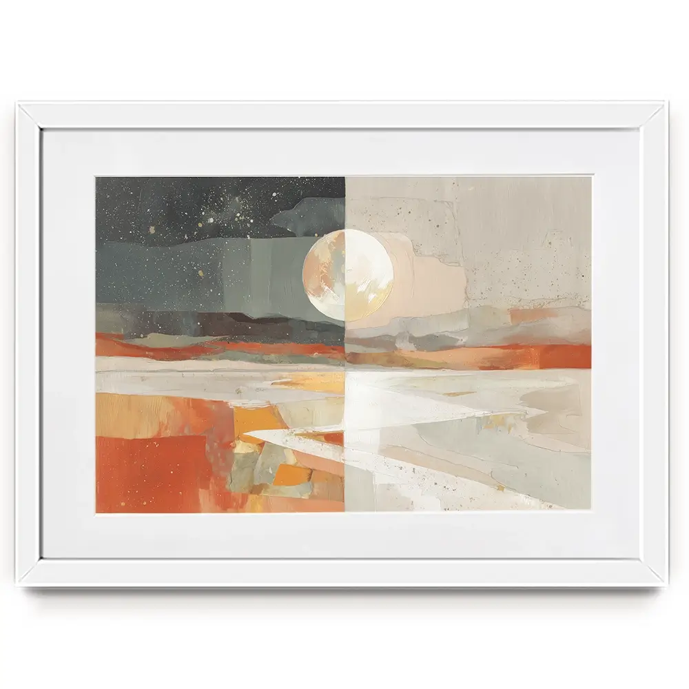Day And Night Desert Vista Framed Art Print Day And Night Desert Vista Framed Art Print wall art product Chromatic Storm Studio
