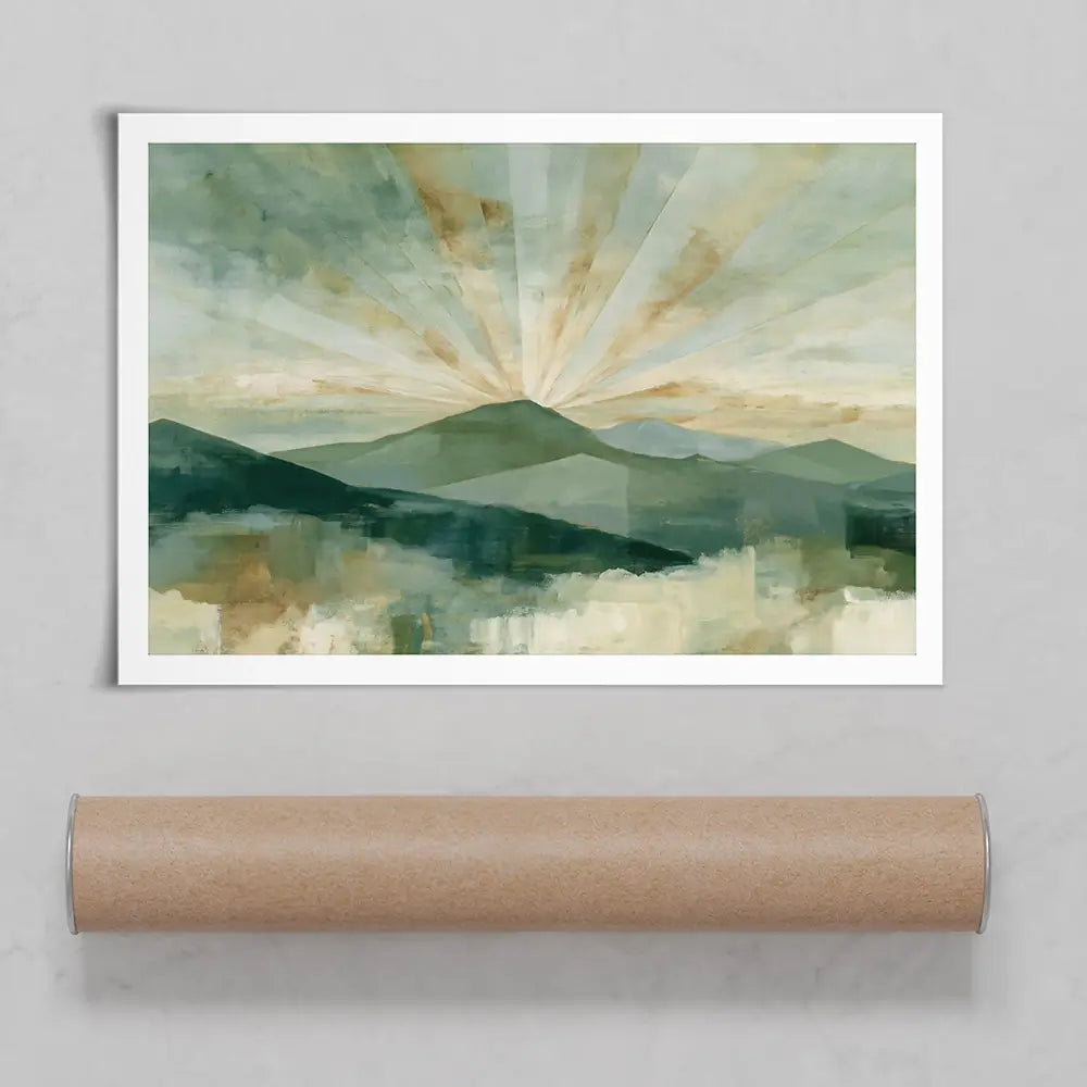 Deco Sunburst Peaks Art Print Deco Sunburst Peaks Art Print wall art product Chromatic Storm Studio
