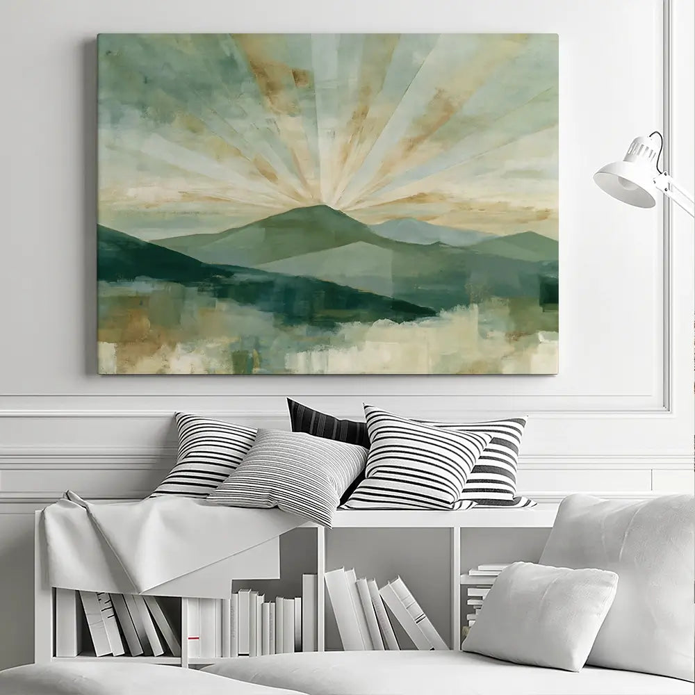 Deco Sunburst Peaks Canvas Print Deco Sunburst Peaks Canvas Print wall art product Chromatic Storm Studio