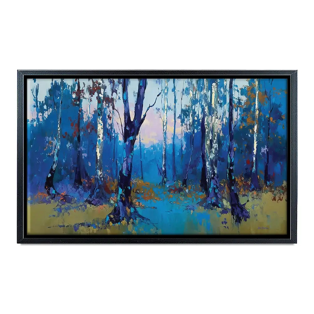 Deep Blue Forest With Misty Woodland Path Canvas Print Deep Blue Forest With Misty Woodland Path Canvas Print wall art product Leon Devenice