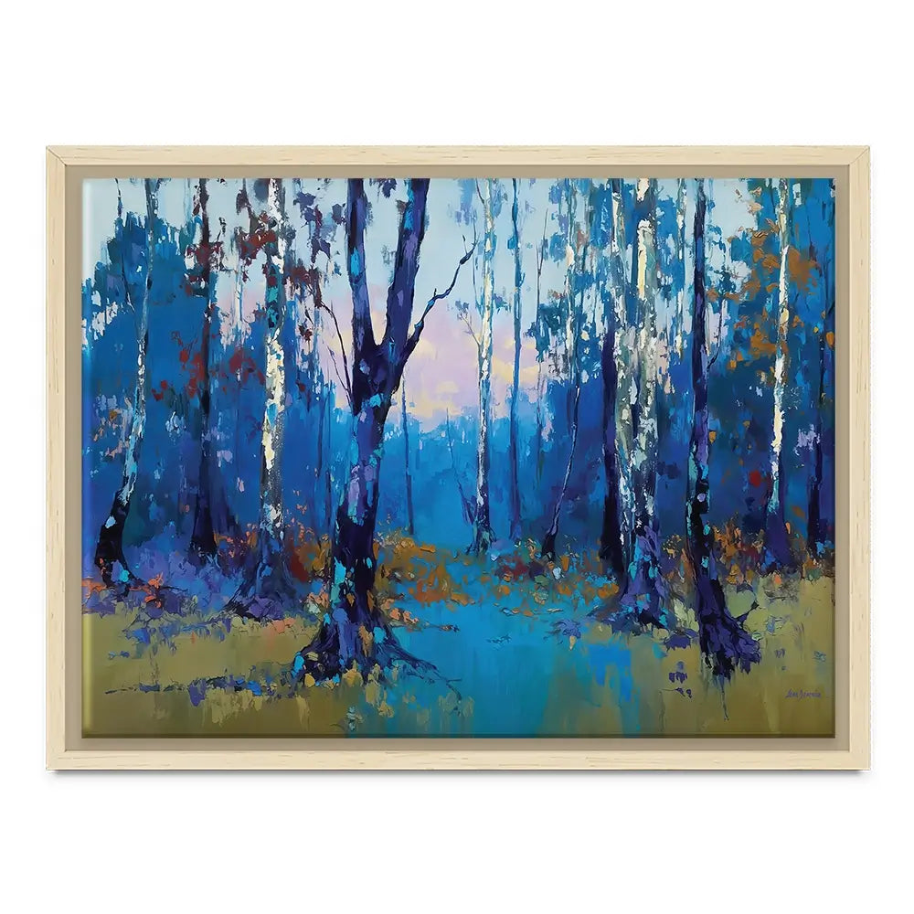 Deep Blue Forest With Misty Woodland Path Canvas Print Deep Blue Forest With Misty Woodland Path Canvas Print wall art product Leon Devenice