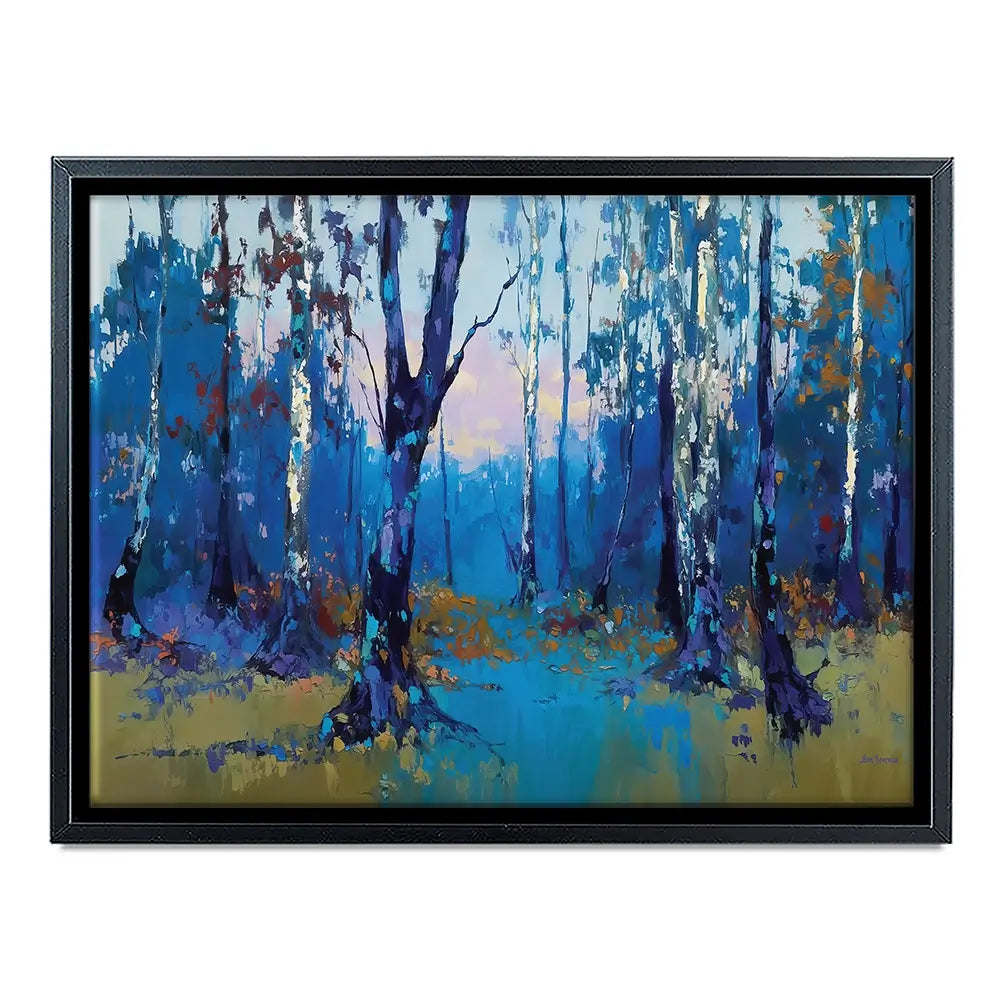 Deep Blue Forest With Misty Woodland Path Canvas Print Deep Blue Forest With Misty Woodland Path Canvas Print wall art product Leon Devenice