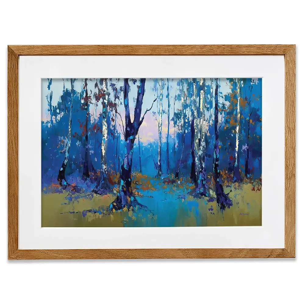 Deep Blue Forest With Misty Woodland Path Framed Art Print Deep Blue Forest With Misty Woodland Path Framed Art Print wall art product Leon Devenice