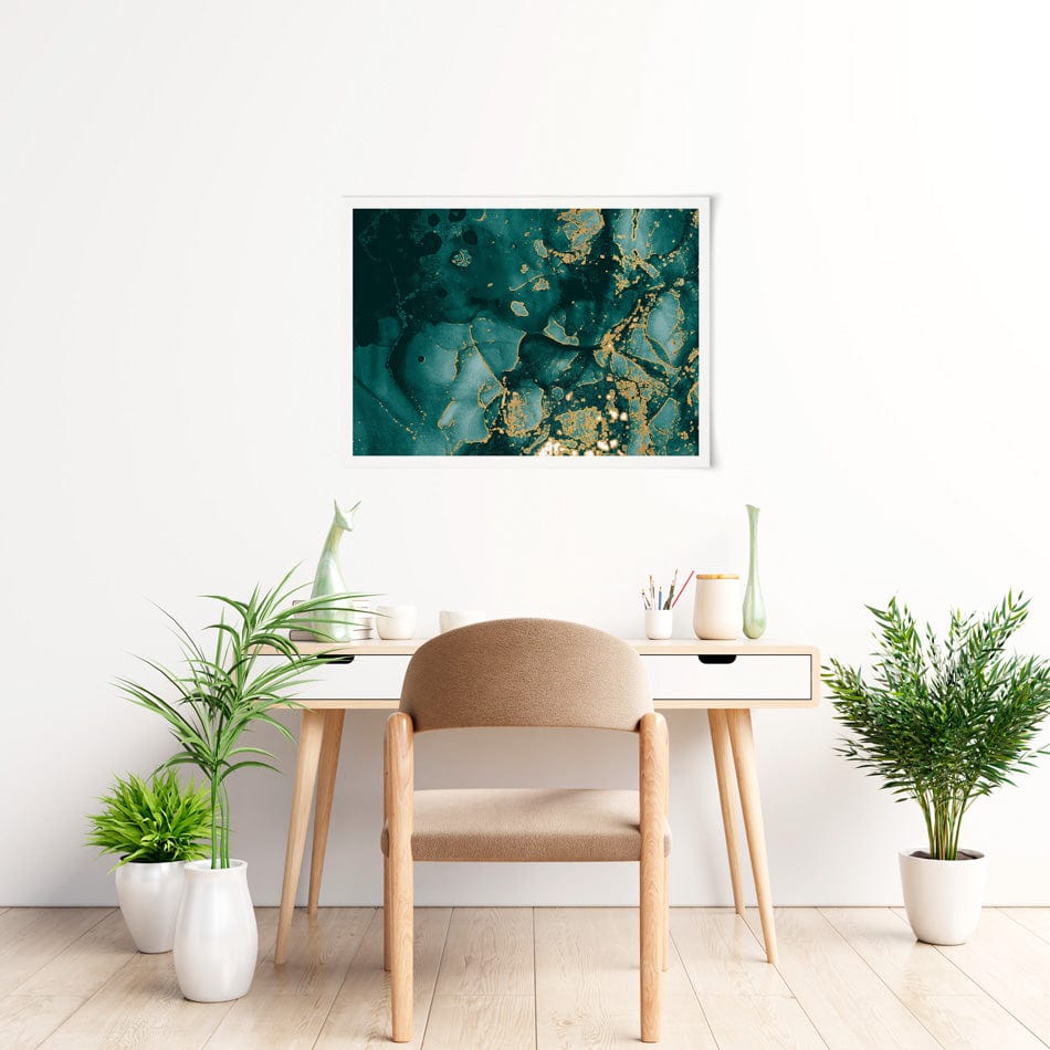 Deep Green Marble Art Print wall art product Seamless Watercolor / Shutterstock