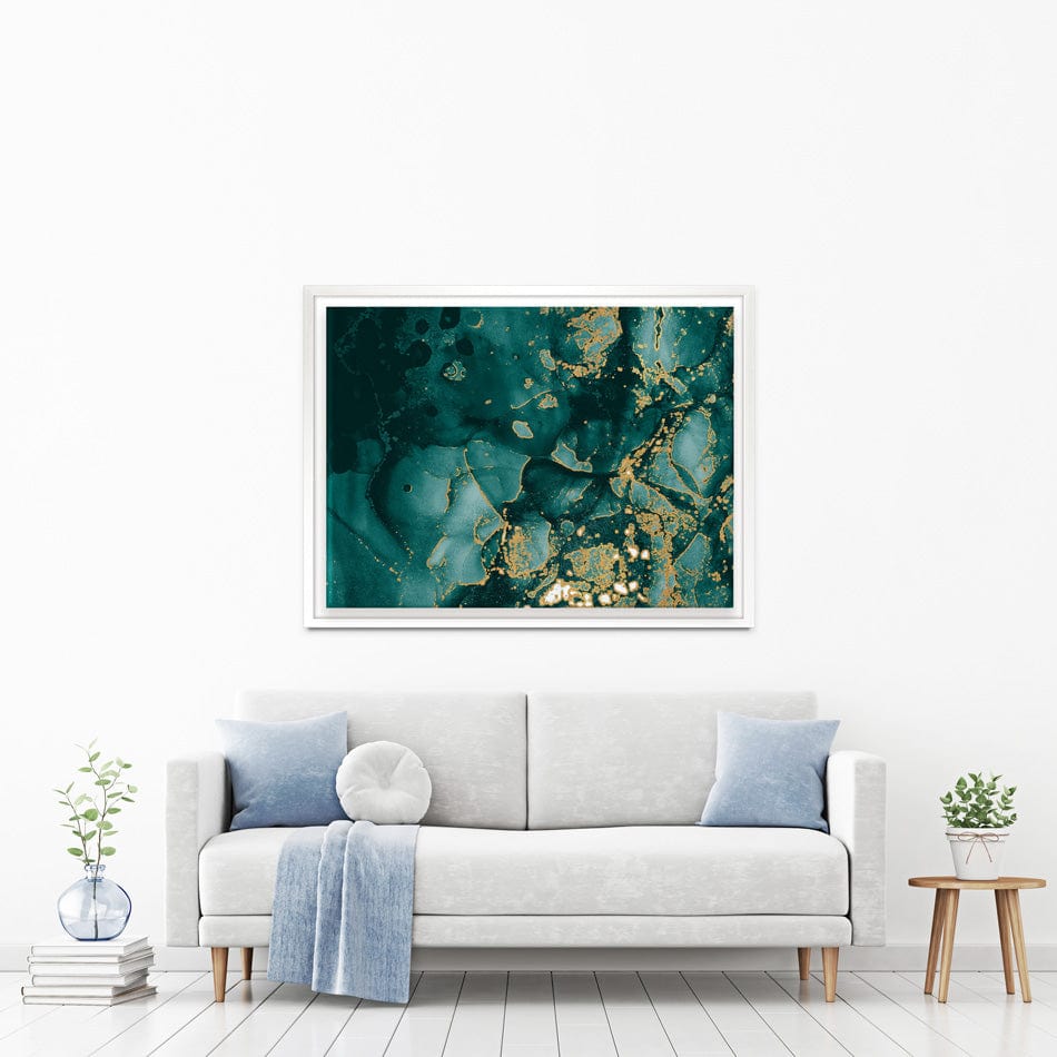 Deep Green Marble Canvas Print wall art product Seamless Watercolor / Shutterstock