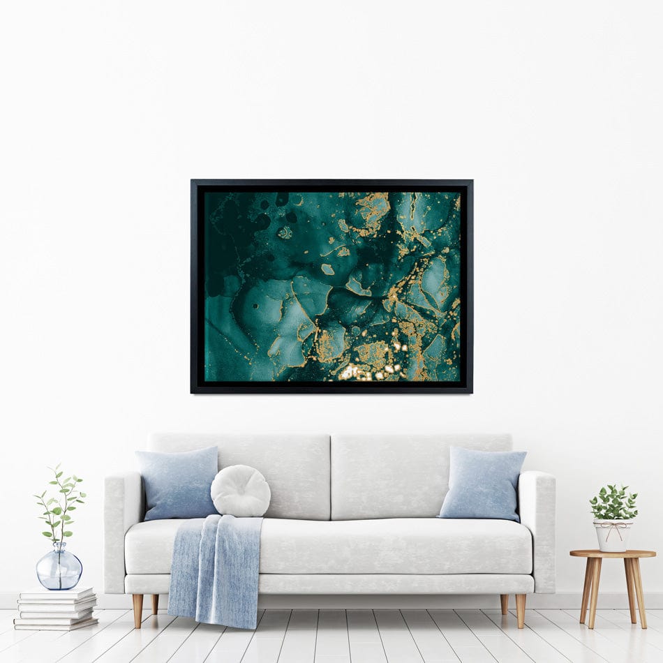 Deep Green Marble Canvas Print wall art product Seamless Watercolor / Shutterstock
