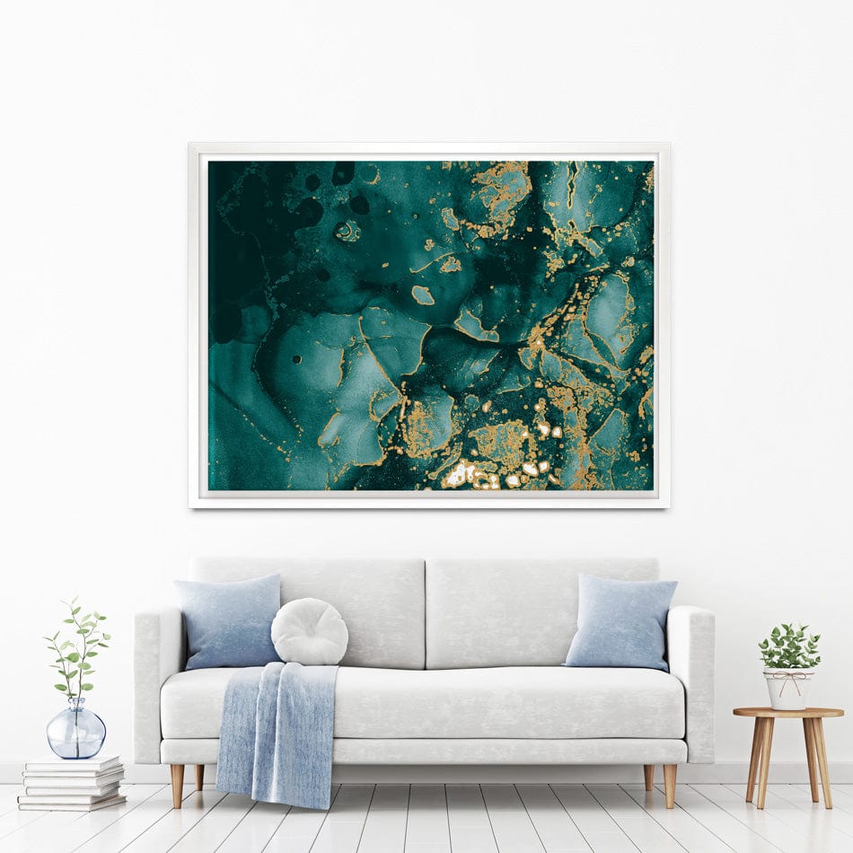 Deep Green Marble Canvas Print wall art product Seamless Watercolor / Shutterstock