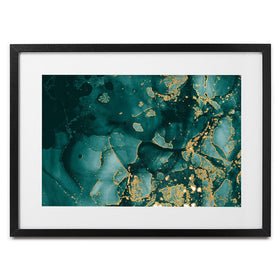 Deep Green Marble Framed Art Print wall art product Seamless Watercolor / Shutterstock