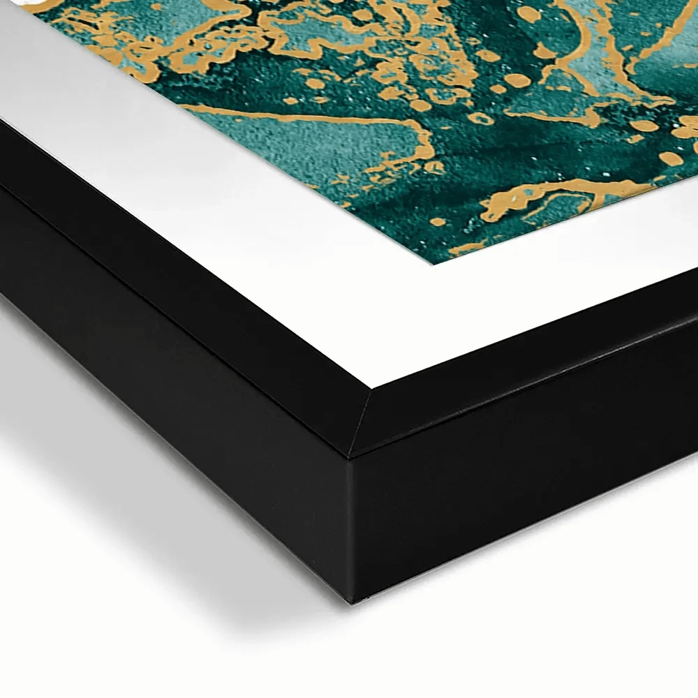 Deep Green Marble Framed Art Print Trio Deep Green Marble Framed Art Print Trio wall art product Seamless Watercolor / Shutterstock