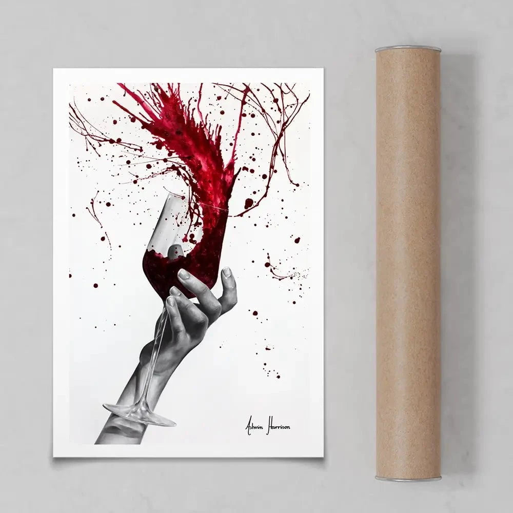 Deep Red Swirl Art Print Deep Red Swirl Art Print wall art product Ashvin Harrison