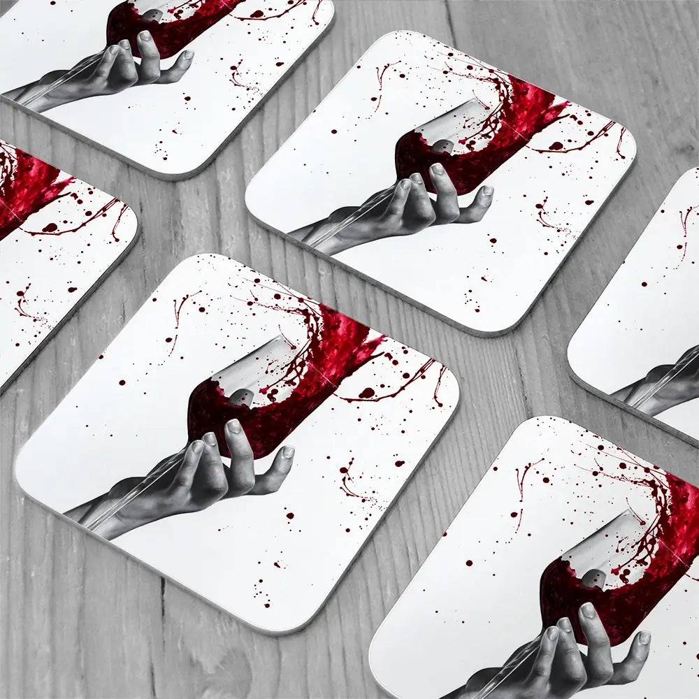 Deep Red Swirl Coaster Set Deep Red Swirl Coaster Set wall art product Ashvin Harrison