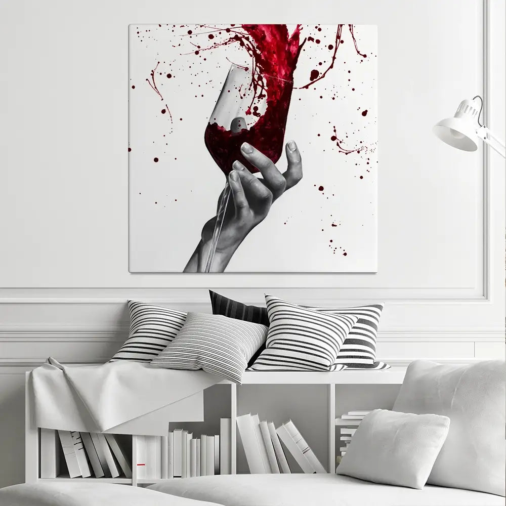 Deep Red Swirl Square Canvas Print Deep Red Swirl Square Canvas Print wall art product Ashvin Harrison