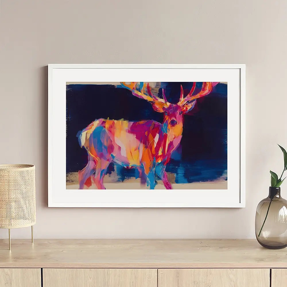 Deer At Twilight Framed Art Print Deer At Twilight Framed Art Print wall art product Chromatic Storm Studio