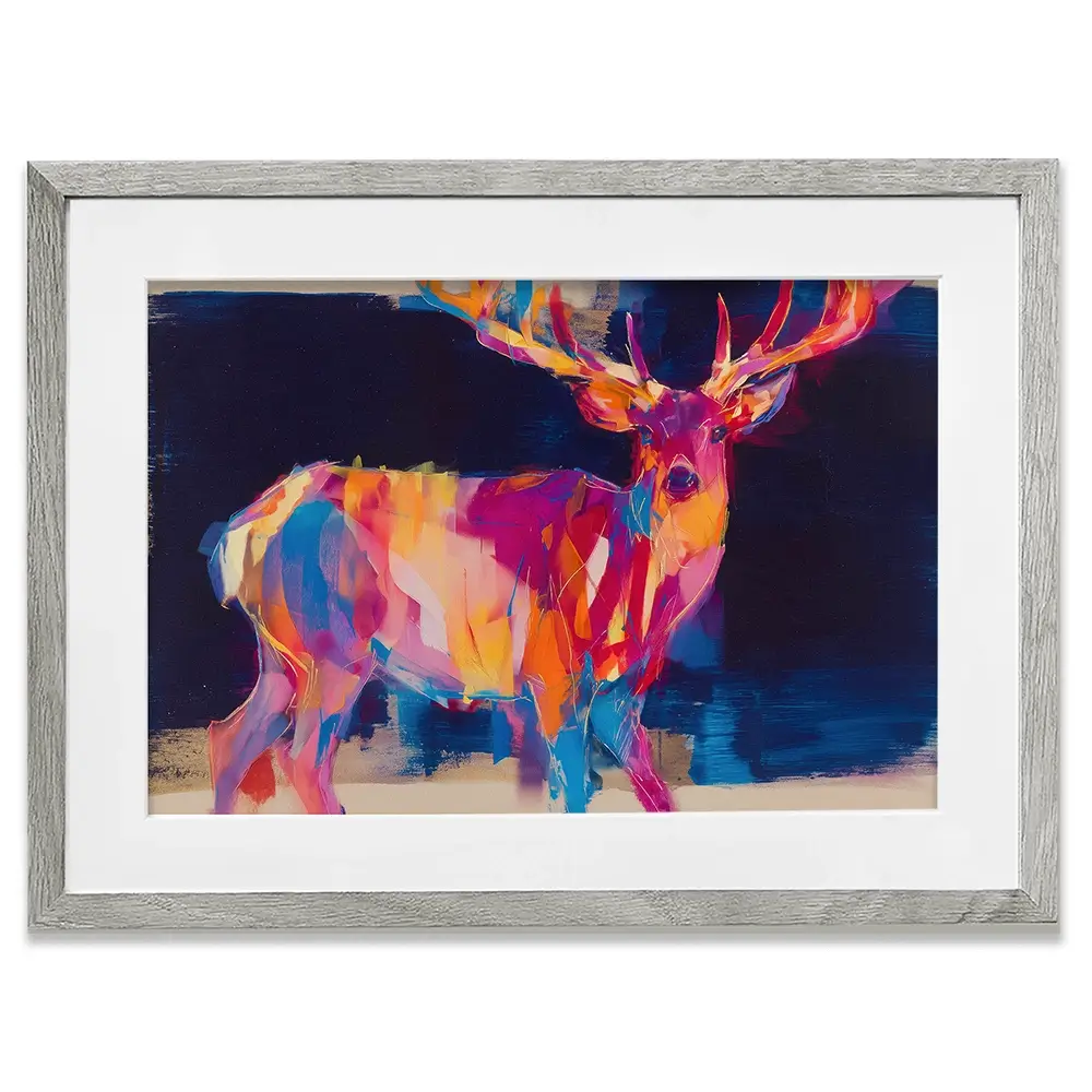 Deer At Twilight Framed Art Print Deer At Twilight Framed Art Print wall art product Chromatic Storm Studio