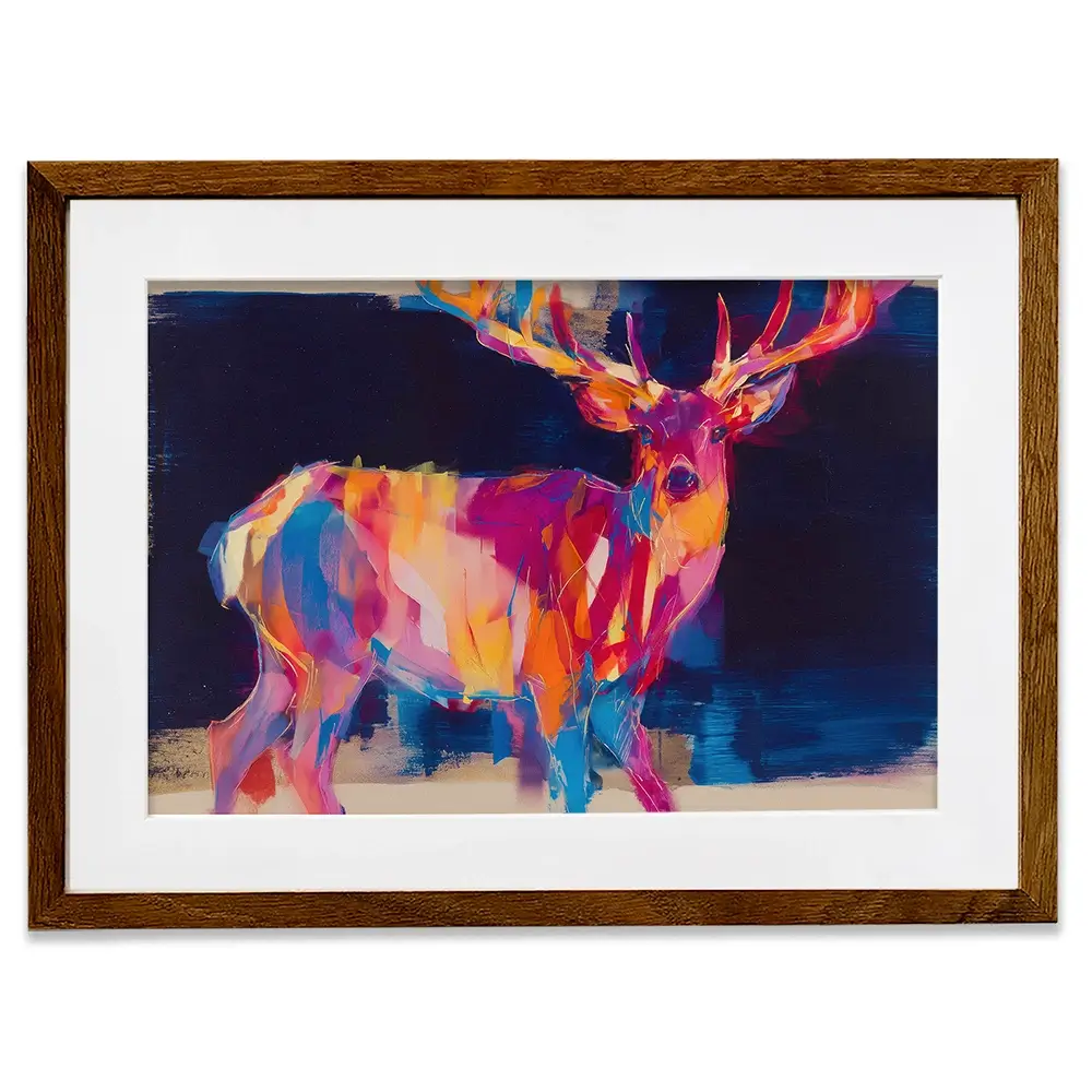 Deer At Twilight Framed Art Print Deer At Twilight Framed Art Print wall art product Chromatic Storm Studio