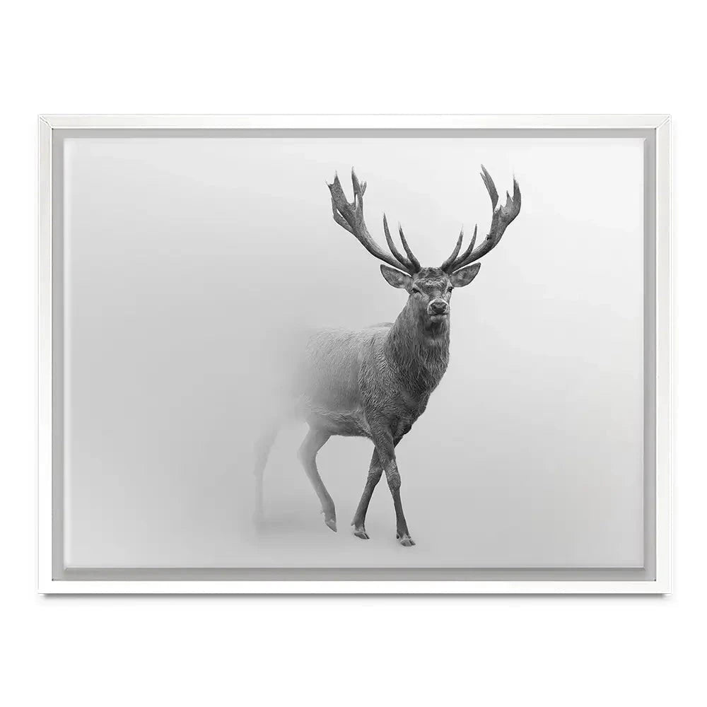 Deer In The Fog Canvas Print Deer In The Fog Canvas Print wall art product Effect of Darkness / Shutterstock