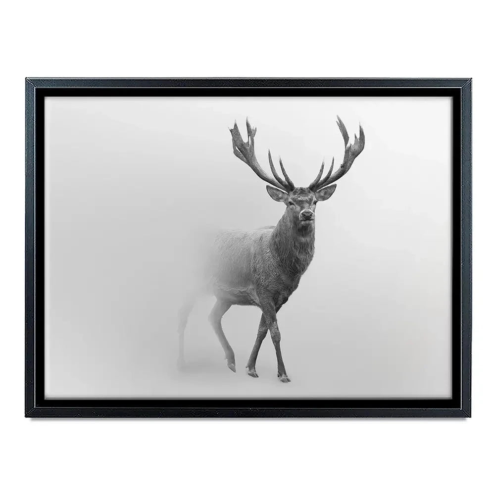 Deer In The Fog Canvas Print Deer In The Fog Canvas Print wall art product Effect of Darkness / Shutterstock