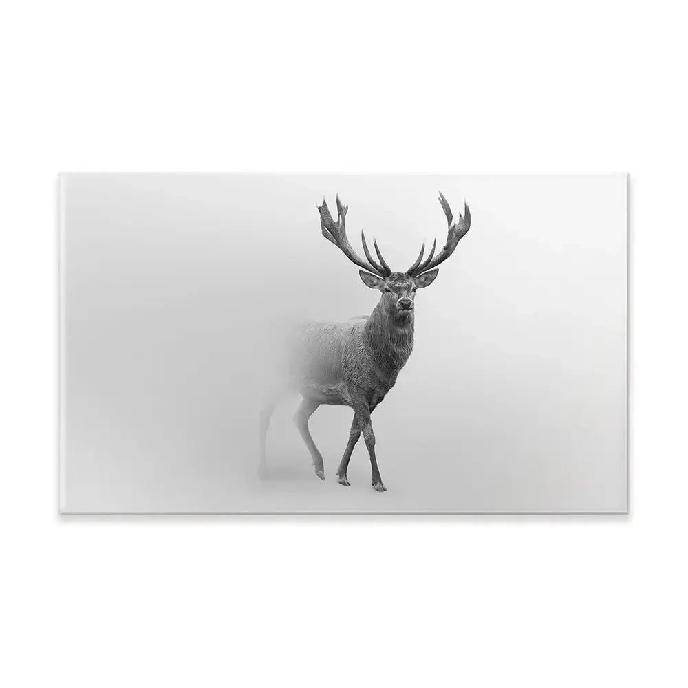Deer In The Fog Canvas Print Deer In The Fog Canvas Print wall art product Effect of Darkness / Shutterstock