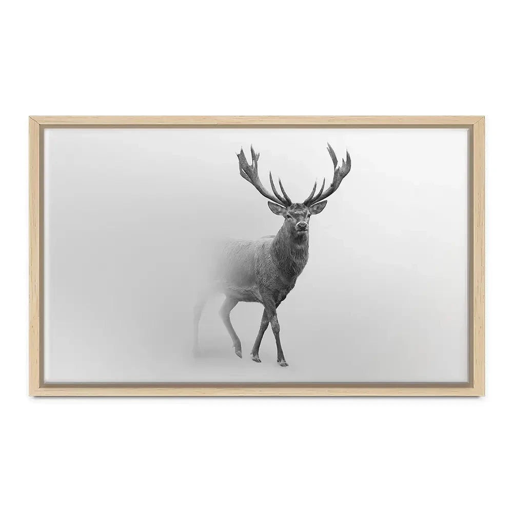 Deer In The Fog Canvas Print Deer In The Fog Canvas Print wall art product Effect of Darkness / Shutterstock