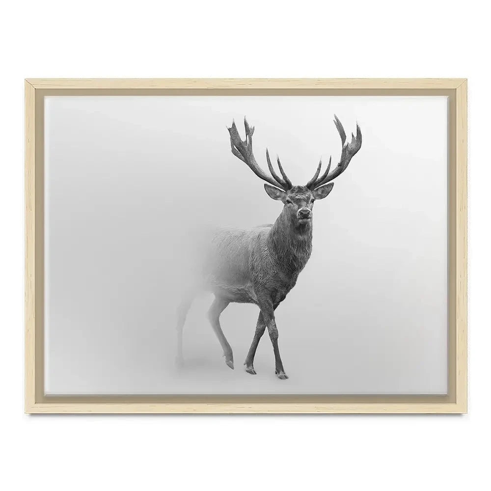 Deer In The Fog Canvas Print Deer In The Fog Canvas Print wall art product Effect of Darkness / Shutterstock