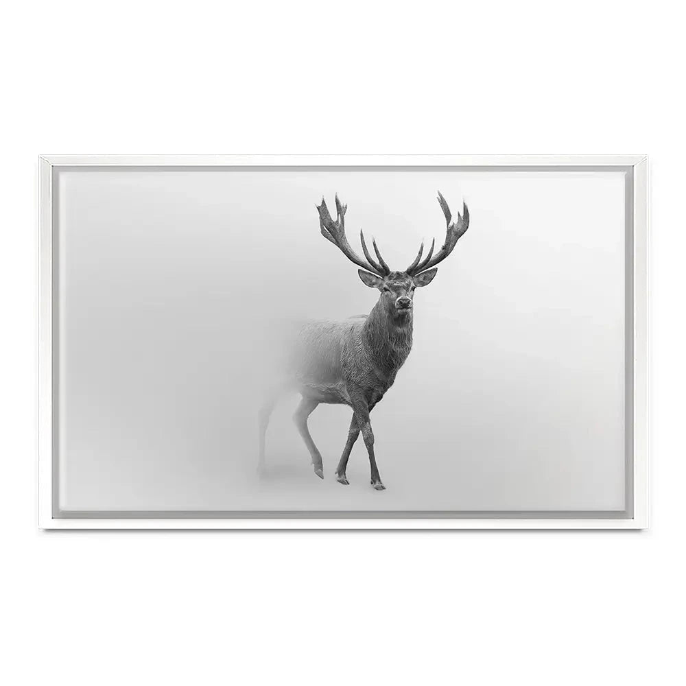 Deer In The Fog Canvas Print Deer In The Fog Canvas Print wall art product Effect of Darkness / Shutterstock