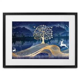 Deer In The Night Framed Art Print Deer In The Night Framed Art Print wall art product mosamem adv / Shutterstock