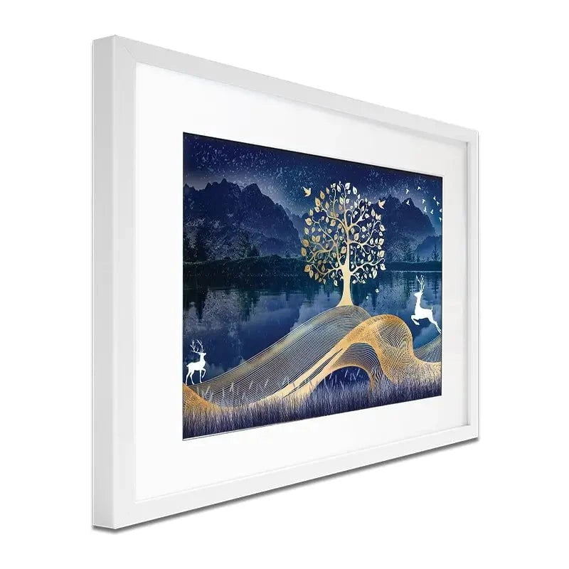 Deer In The Night Framed Art Print Deer In The Night Framed Art Print wall art product mosamem adv / Shutterstock