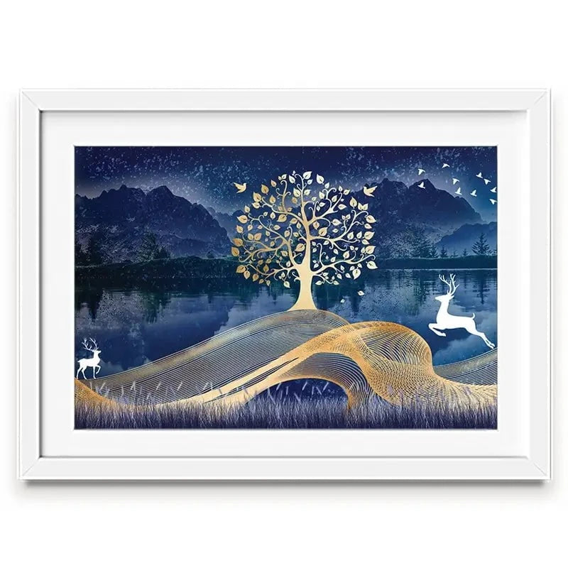 Deer In The Night Framed Art Print Deer In The Night Framed Art Print wall art product mosamem adv / Shutterstock
