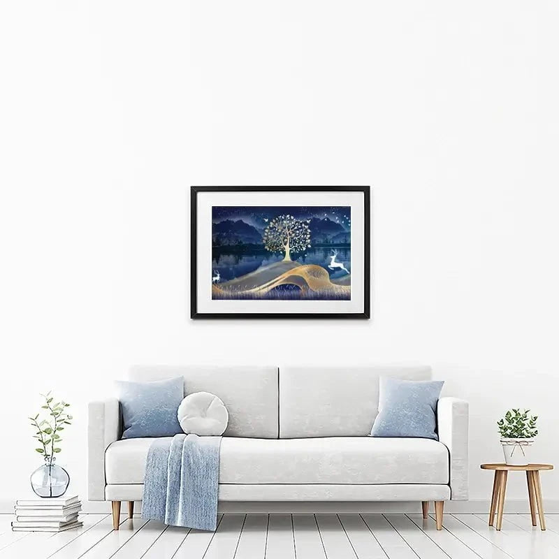 Deer In The Night Framed Art Print Deer In The Night Framed Art Print wall art product mosamem adv / Shutterstock