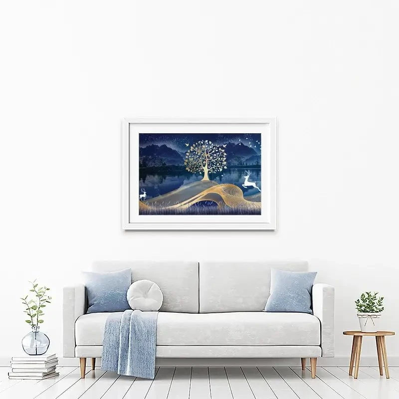 Deer In The Night Framed Art Print Deer In The Night Framed Art Print wall art product mosamem adv / Shutterstock